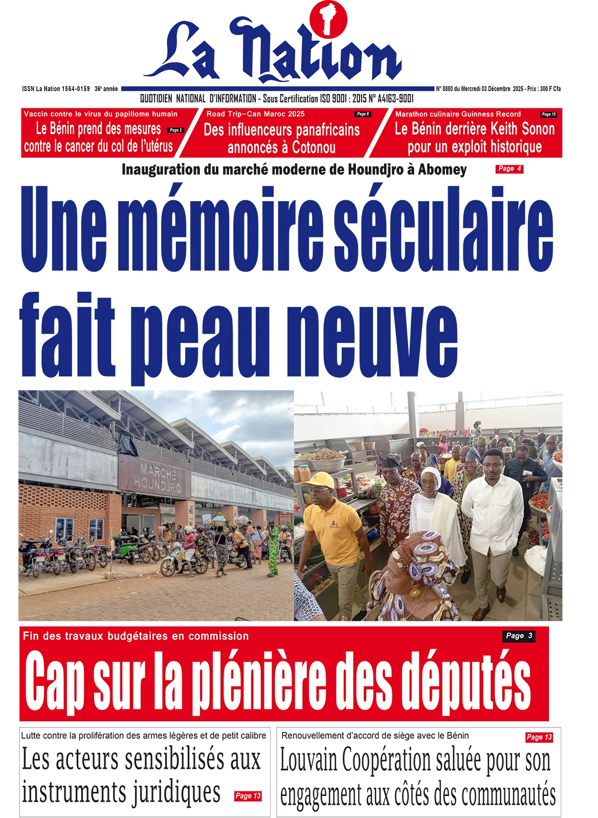 Quotidien '' LA NATION '' du 03 Décembre 2025