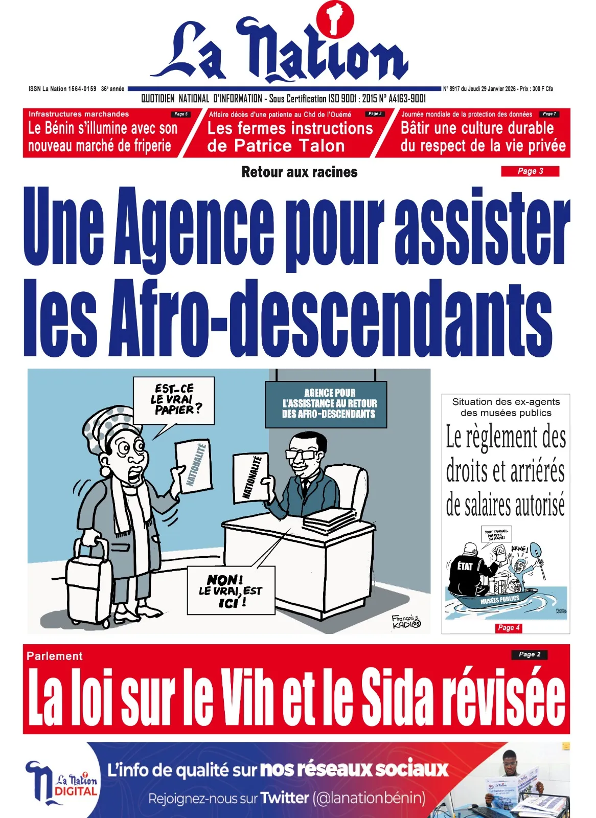 Quotidien ''La Nation'' du 29 Janvier 2026