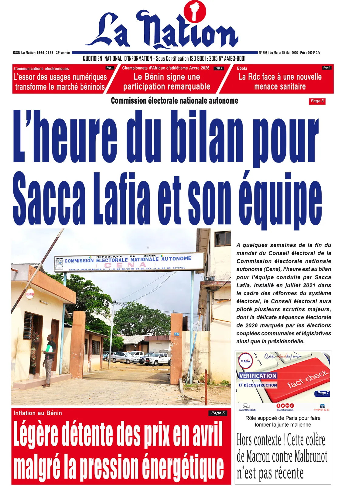 Quotidien "La Nation" 19 Mai 2026