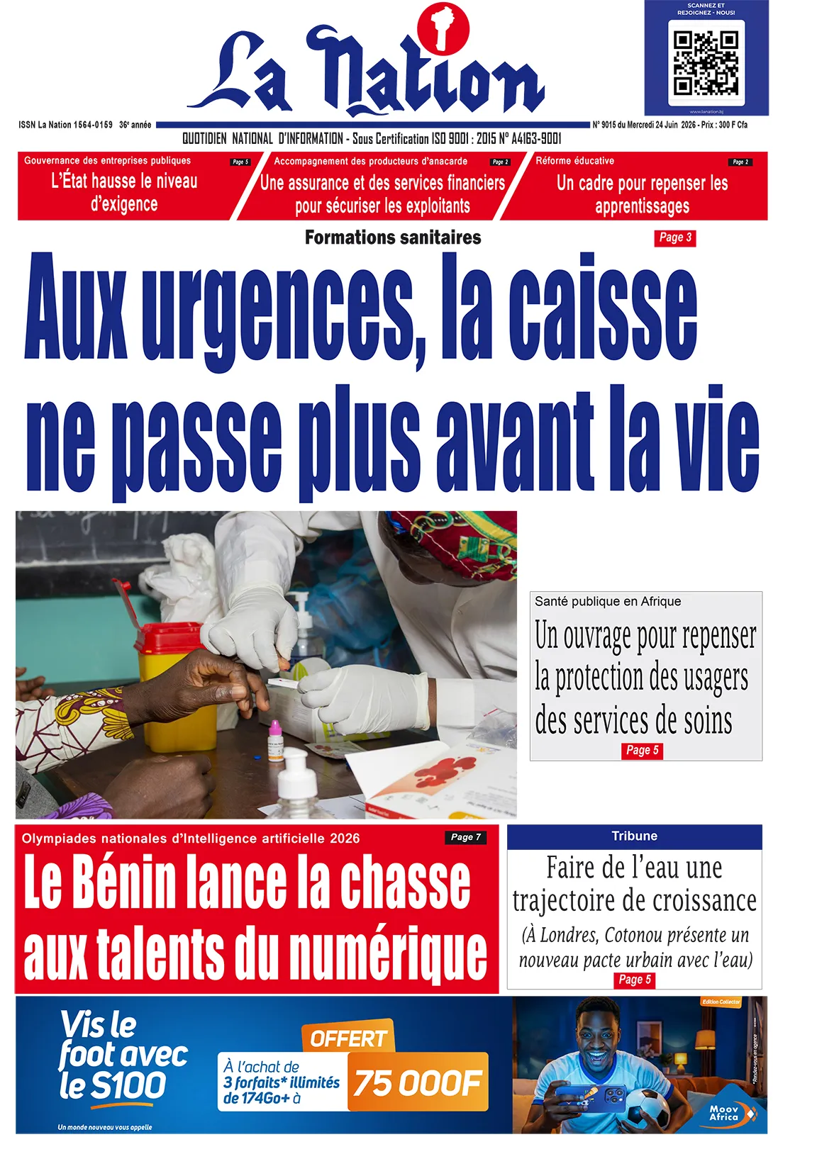Quotidien '' LA NATION '' du 24 Juin 2026